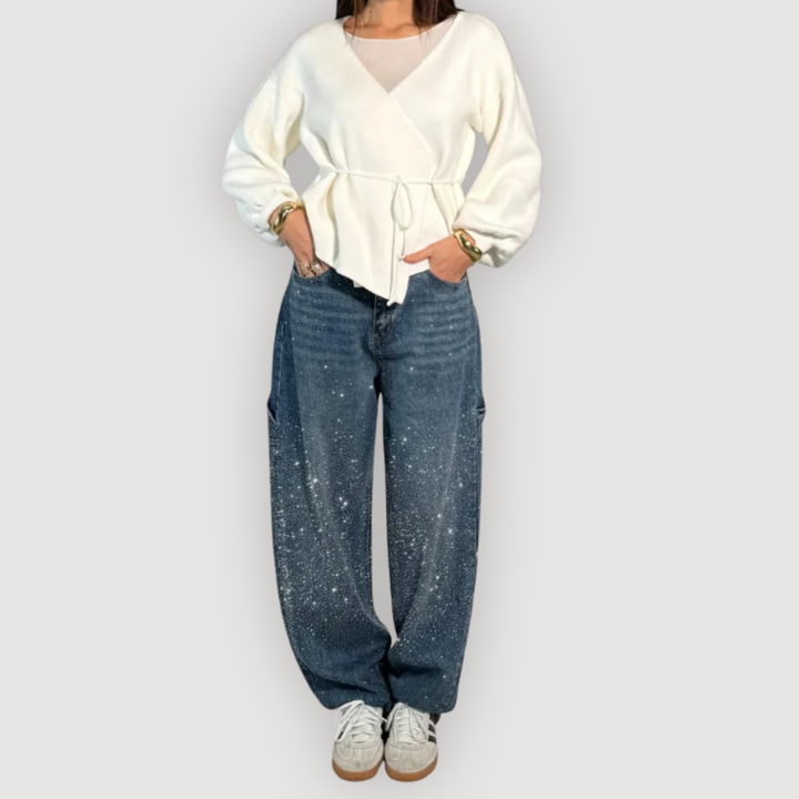 MICHELLE – SPARKLE CARGO JEANS