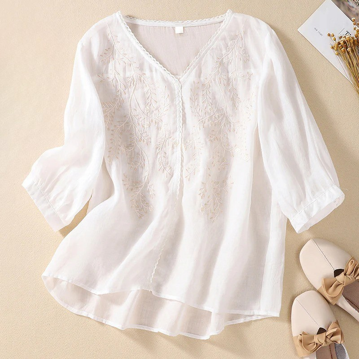 Maeve – Embroidered Tunic with V-Neck