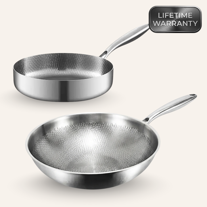 Stoneford Titanium Wok & Deep Pan Bundle