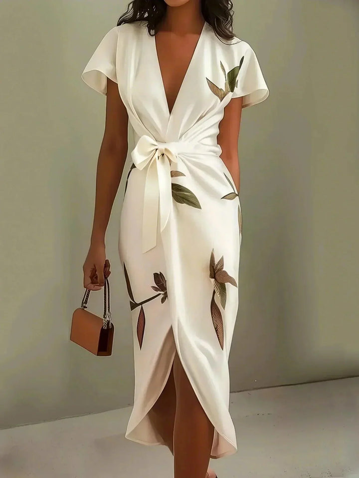Elin™ | Elegant Wrap Dress with Floral Print