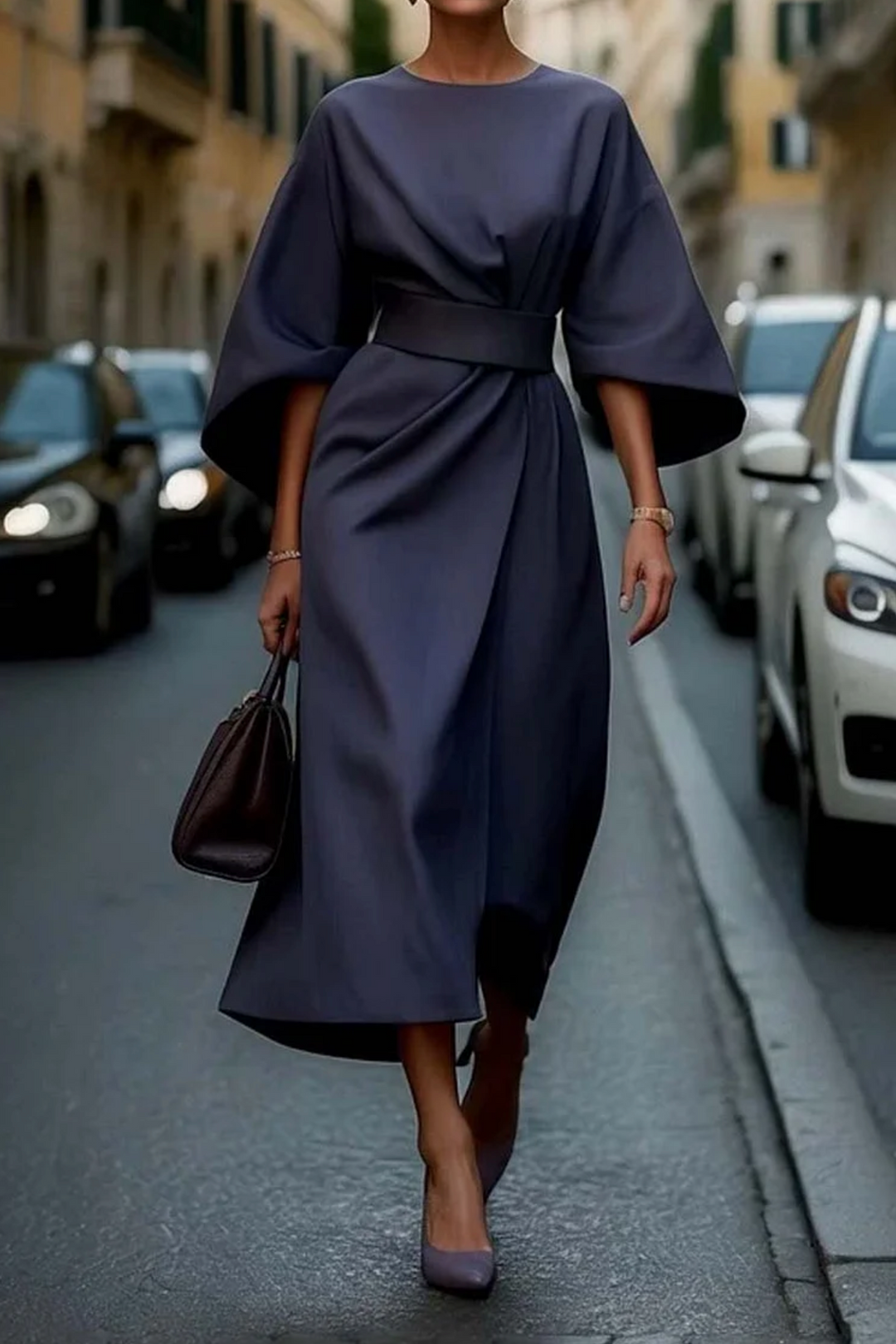 Rachel | Elegant Lantern Sleeves Dress