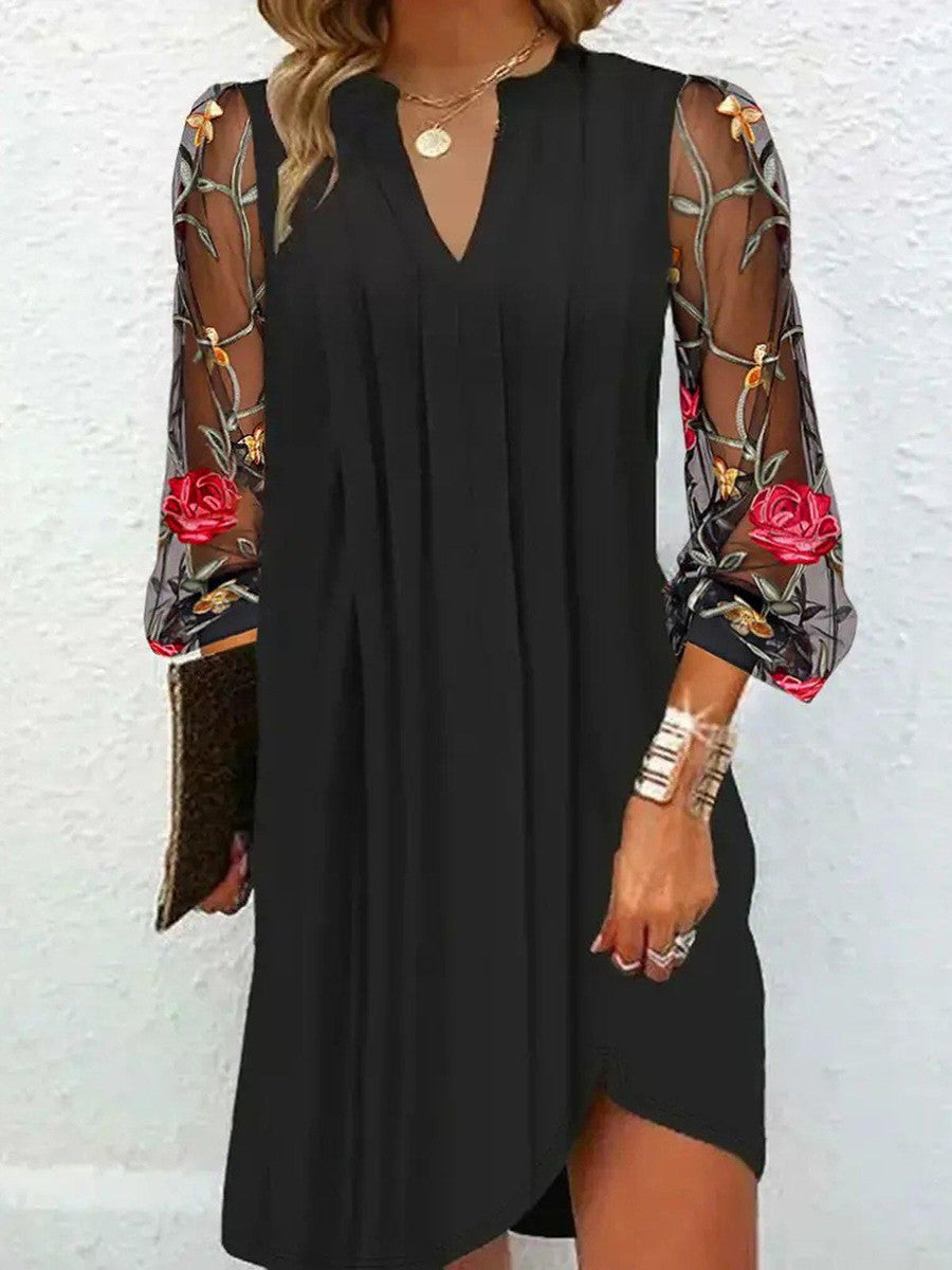 Camille | Elegant Floral Sleeve Dress